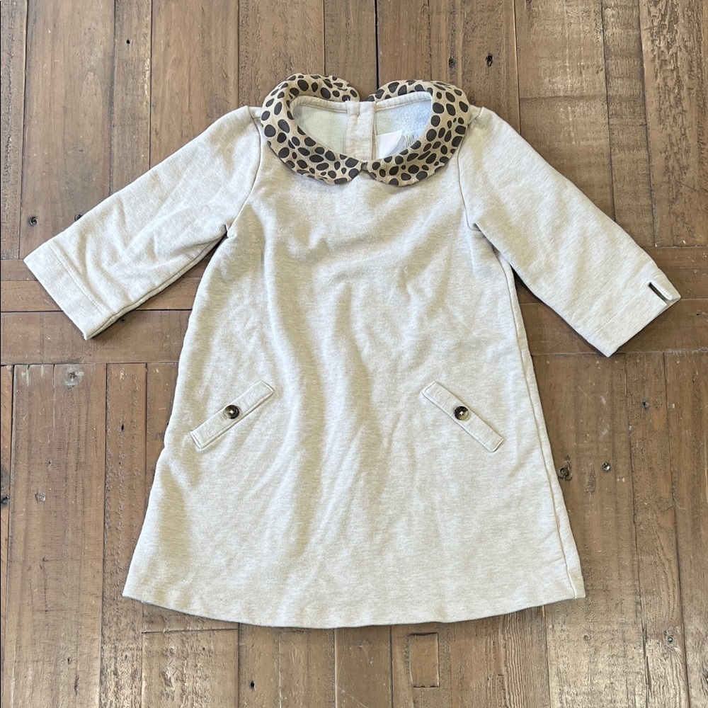 Janie and jack leopard Peter Pan collar a-line dress kids size 3